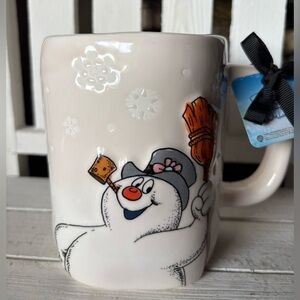 Rae Dunn Snowman Mug with Black Hat and Broom